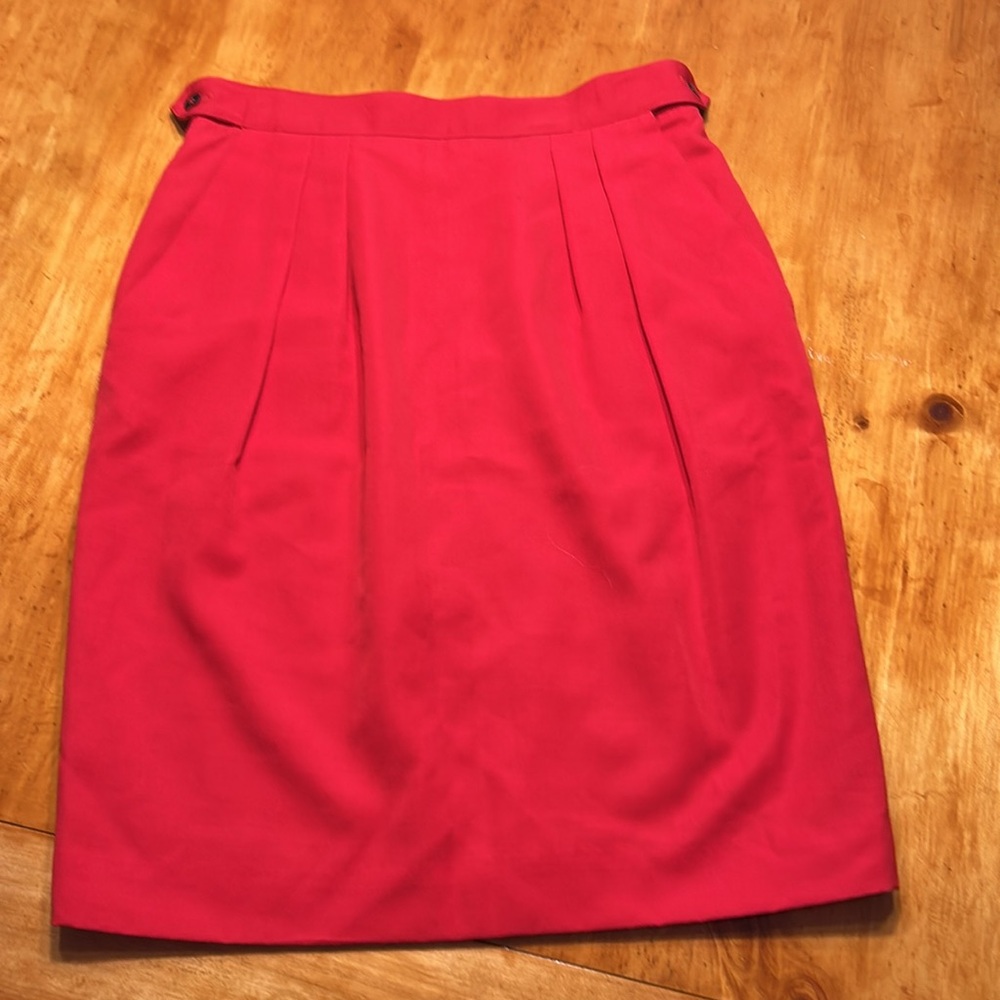 Liz Claiborne Red Wool Pencil Skirt - Picture 3 of 11